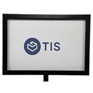 TIS 橫式隔離柱告示牌海報架, 黑色, 1個