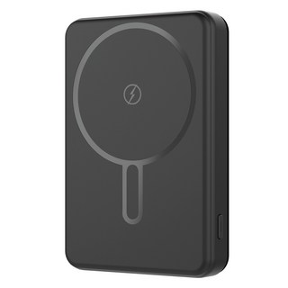 지오맥스 초슬림 맥세이프 마그네틱 유무선 보조배터리 10000mAh, 블랙, SQ-PB10