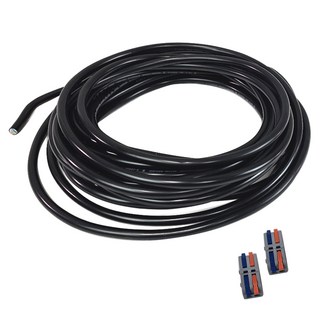 원스탑 절단 VCTF 전기선 블랙 10m + 2P 레버커넥터 2p 세트 1.5SQ X 2C, 1세트