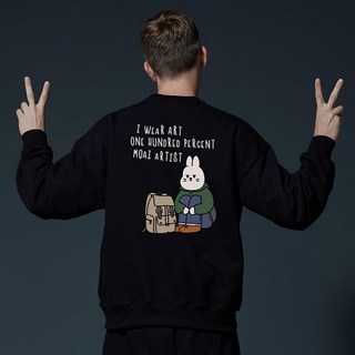 원헌드레드퍼센트 MOAI b백패커토끼 NO 2 오버핏 헤비 맨투맨