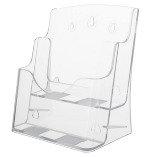 스타리움 아크릴 전단지 카달로그 꽂이 A4 2단, 투명, 1개