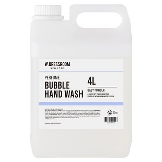 더블유드레스룸 퍼퓸 버블 핸드워시 리필 베이비파우더, 4L, 1개