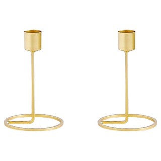 Laventia 婚禮家居浪漫燭台 小號 2入, 金色