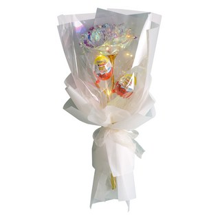 Morningscent 活動 畢業典禮 紀念日 全息人造玫瑰花 大型單支 健達奇趣蛋燈光花束, 女孩健達, 1個