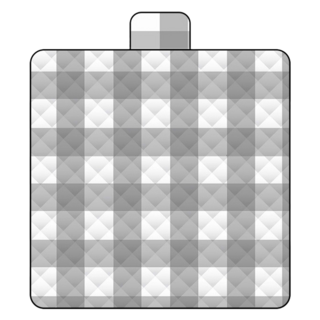 愛北鼻 超聲波野餐墊, 灰白大方格, 200cm x 200cm