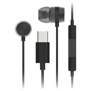 아이리버 애플 아이폰 삼성 갤럭시 호환 C타입 알루미늄 커널형 유선 이어폰, ICP-G606, 블랙