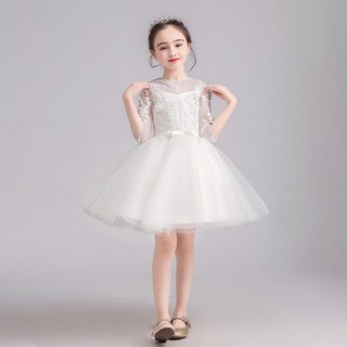 Bebemong Story 女童七分袖婚禮洋裝 短款