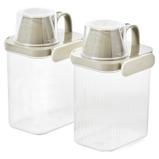 글라스락 셰프토프 간편 오픈 잡곡통, 스톤그레이, 2개