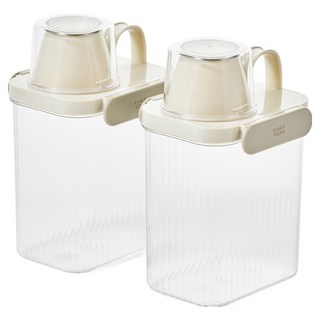 글라스락 셰프토프 간편 오픈 잡곡통, 웜그레이, 2개