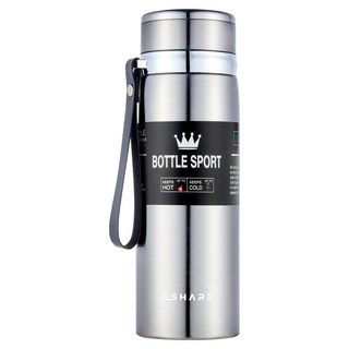 어쉐어 심플 거름망 휴대용 보온 보냉 병, 실버, 600ml, 1개