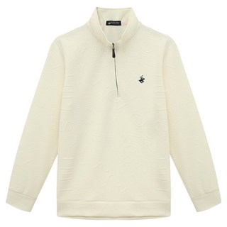 BEVERLY HILLS POLO CLUB 比佛利保羅 男士Logo圖案半拉鍊T恤