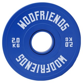 WOD FRIENDS 輕量 低重量 槓鈴 舉重 槓片 重訓片, 藍色, 2個, 2kg