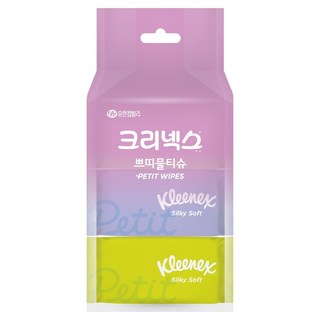크리넥스 실키소프트 쁘띠 물티슈 휴대형, 45g, 8매, 6개