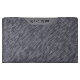 BLANC FLEUR 牛皮字母標誌迷你纖薄卡夾