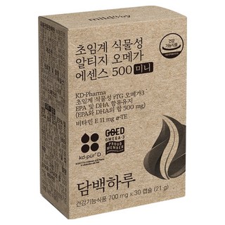담백하루 초임계 식물성 알티지 오메가 에센스 500 미니 21g, 30정, 1개
