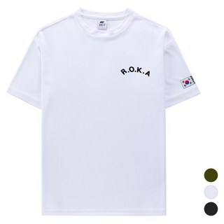 MCT 男女通用 涼感透氣 Cool Dry 機能性 韓國陸軍ROKA短袖T恤, 白色