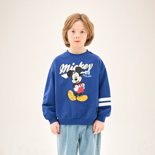 JELISPOON 兒童款迪士尼米奇運動風雙條紋大學T