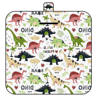 愛北鼻 超聲波野餐墊 200 x 200cm 恐龍Friend, 恐龍Friend 白色