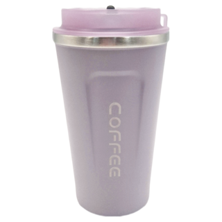 拍平方 BK002 馬卡龍紫 咖啡保溫杯，不鏽鋼材質, 510ml, 1個