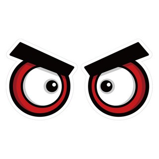 Mungkiwoldeu 保持安全距離反光貼紙 中型 憤怒眼, 混合顏色, 1個
