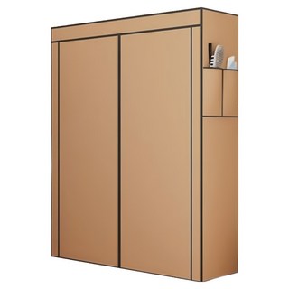 Likes 不易沾染灰塵 可拆卸組裝式不織布衣架衣櫃, 棕色