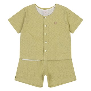 ETTOI 兒童透氣Melo棉開襟衫+無袖T恤+褲子套裝