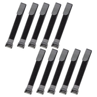 루미에도르 튼튼한 버클 벨크로 테이프, 10개, 블랙