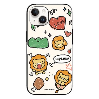 Design Plus 卡片收納磁吸門防撞手機殼 肉食動物 皺皺