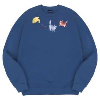 ELLENASSY 格紋貓咪Oversize大學T