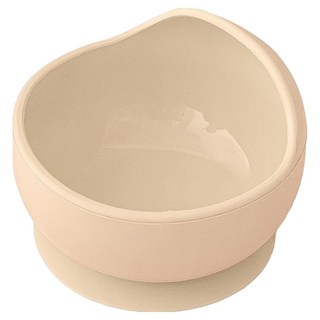 Peripia 嬰幼兒用 Coco 矽膠吸盤碗, 腮托，盤子，碗，湯匙叉子, 醇厚米色, 1個