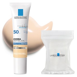 라로슈포제 유비데아 안뗄리오스 썬크림 멜트인 틴티드 SPF50 PA++++ 30ml + 비건 화장솜 30p 세트, 1개