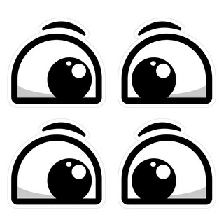 Mungkiwoldeu 保持安全車距反光貼紙 小型 可愛款 003, 2套, 混合顏色