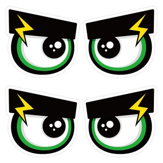 Mungkiwoldeu 高亮度安全距離反光貼紙 小型 閃電人, 2套, 混合顏色