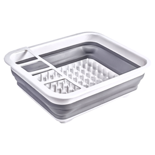 小麥購物 折疊瀝水碗架 C565 35.8 x 30.2 x 5cm 510g, 灰白色, 1個