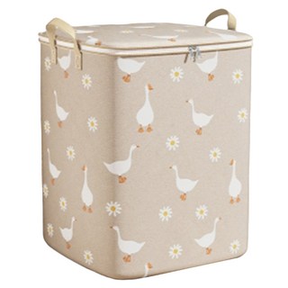 小鴨 巨無霸換季衣物箱 拉鍊款, 180L 超大容量, 雙邊加寬提手, 升級加厚 防水防潮, 米鵝, 48 x 48 x 75cm, 2個