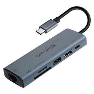 Coms USB Type C 多功能集線器 PD 連接埠 RJ45 乙太網路 區域網路 FW839, 單一顏色, 1個