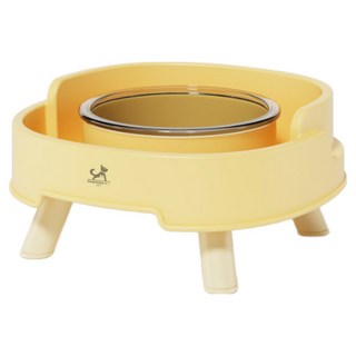 DING DONG PET 寵物中型粉彩防溢食碗, 1個, 奶油黃