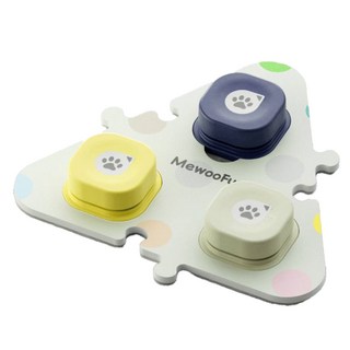 MewooFun 喵乎汪也 寵物錄音訓練按鈕3件組 附3格圓點墊 + 12張貼紙 輕鬆訓練您的愛犬, QS02W, 1組, 318.5 x 310 x 45mm