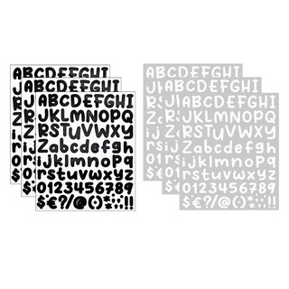 PARTYSHOW 手寫英文字母氣球貼紙 黑色3入 + 白色3入組, 1套, 混色