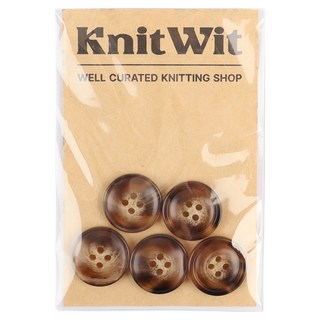 니트위트 마블링 단추 20mm 5p, 다크브라운, 1개