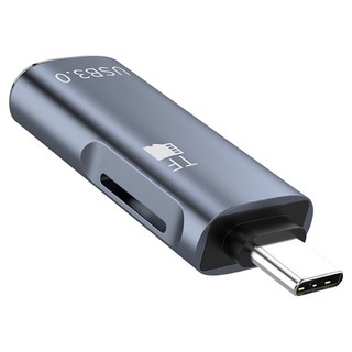HOHOO USB3.0 Type-A轉Type-C TF記憶卡 TF讀卡機 轉接頭, 灰色, 40mm, 1個