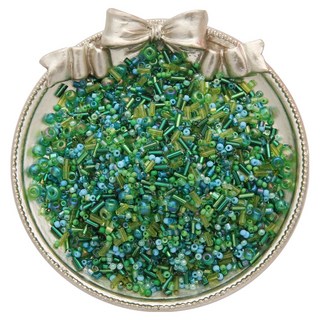 모하코 스팽글 혼합 비즈 세트, 그린, 1세트