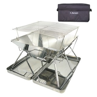 영라이즌 접이식 캠핑 화로대 대형 + 가방 세트, 1세트