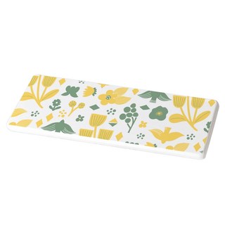 收納王妃 北歐風 珪藻土洗漱墊 24 x 8cm, 1個, 印花黃綠