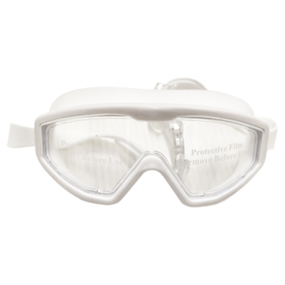 愛北鼻 兒童大框防霧蛙鏡, 純白色 無耳塞