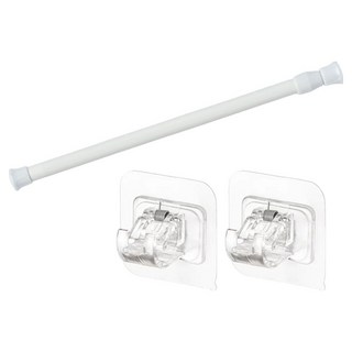 지앤와이 무타공 벽면접착 커튼 압축봉 + 브라켓 2p 세트, 화이트