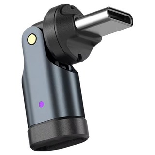 Hoho Type-C 540度延長旋轉pd轉接頭旋轉器超高速充電線 10*10*34mm, 80mm, 黑色, 1個