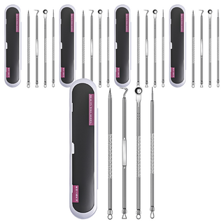 小麥購物 粉刺針4件組 C254 36g, 5組, 銀色