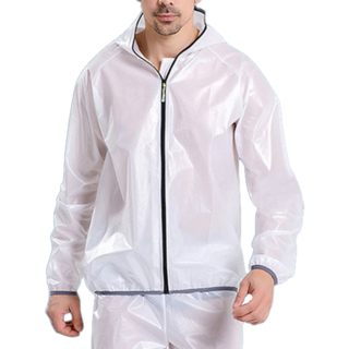 捷華 單售上衣分離式雨衣 滌綸 TPU環保材質 男女通用 適合通勤旅遊登山露營 野外垂釣, 白色