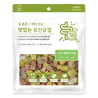 굿데이 강아지 맛있는 유산균껌, 소고기 혼합맛, 300g, 1개
